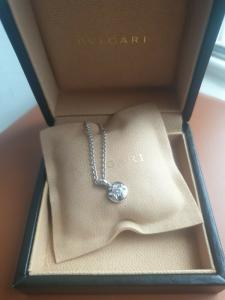 Wholesale 18k gold: Bulgari Solitaire Diamond 0.30ct Necklace, 18K White Gold, Original Box & Pouch