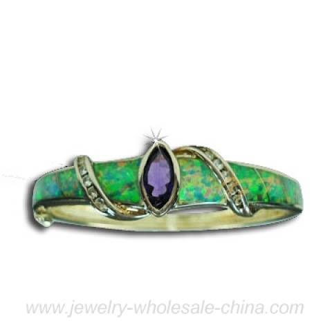 Sell 925 sterling silver jewelry opal bangle