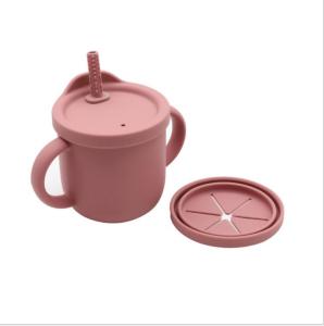 Wholesale snack: 2 in 1 Silicone Snack Cup Toddler Training Drinking Silicone Sippy Cup Baby Feeding Supplies Silicon