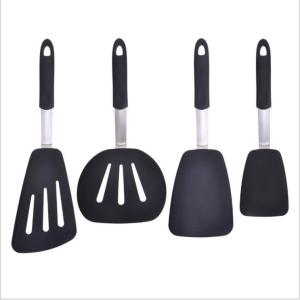 Wholesale non-stick cookware: Silicone Spatula Set Cooking Long Large Wide Steak Spatulas Slotted Fish Turners Silicone Spatula