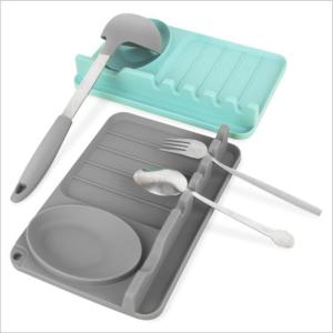 Wholesale g: Ladle Utensils Silicone Spoon Rest Heat Resistant Utensil Holder Silicone Utensil Rest with Drip Pad