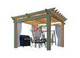 4m X 4m Double Layers Pergola Kits With Roof , Waterproof Outdoor Pergola Kits