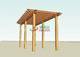 Prefab Wood Plastic Composite Pergola Structure For Garden / 6mx4m / OLDA-5015