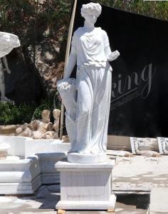 Wholesale god statues: Beautiful White Marble Female Woman Statue Sculpture  for Outoor Garden and Home Decoration
