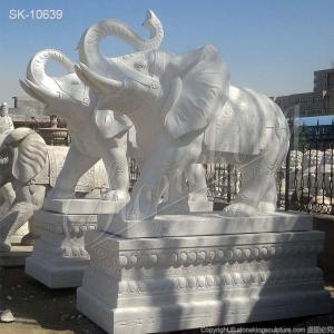 Wholesale garden supply: Factory Direct Supply Hand Carved Large Marble Elephant Statue Sculpture for Outdoor Garden and Home