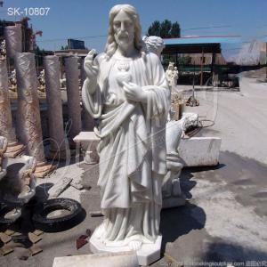 Wholesale air polisher: White Marble Sacred Heart of Jesus Statue for Catholic Church and Home Altar