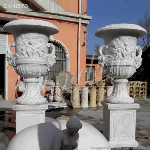 Wholesale Flower Pots & Planters: Large Outdoor White Marble Planters for Garden and Home Decoration