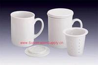 Coated Tea Mug with Lid and Strainer for Sublimation 