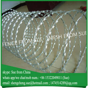 Wholesale railway wire mesh fencing: 2017 Prison Galvanized Razor Barbed Wire Fence Wholesale