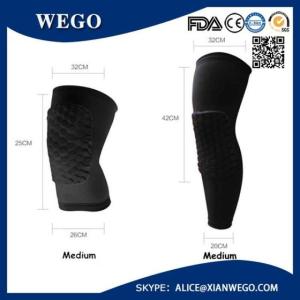 Wholesale protective gear: Practical Honeycomb Pad Crashproof Basketball Protect Gear Long Leg Knee Sleeve