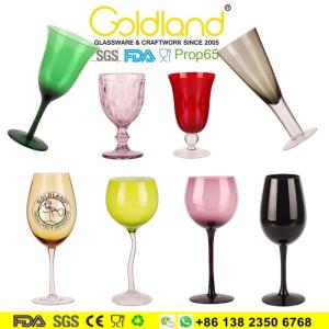 Wholesale wine box supplier: Hand Made Colored Glass Custom Colored Wine Glasses Colored Drinking Glasses
