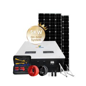 Wholesale photovoltaic power: Solar Photovoltaic 5kw On-grid System with LIFEPO4 Battery Solar Power System