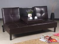Leather Sofa Bed with Teatable