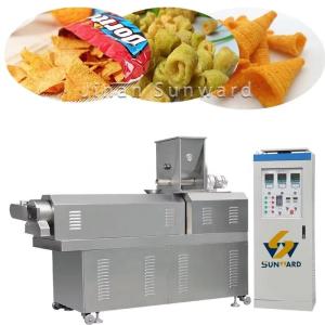 Wholesale extrusion screw barrel: 2024 Sunward New Fried Snack Production Line Two-color Snack Frying Equipment Factory Direct Sales