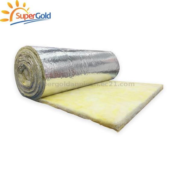 10-48kg/M3 Density Glass Wool Roll 50 Mm Thick Glass Wool Insulation ...