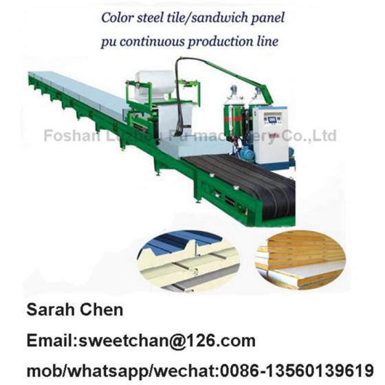 Sell Pu sandwich panel machine roof panel and wall panel production line