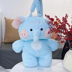 Wholesale plush animal: Hot Sale Elephant and Piggie Plush Backpack Bag Fluffy Dual Purpose Backpack for Kids