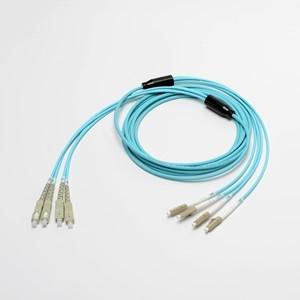 Wholesale armoured cable: Fiber Optic Armoured Patch Cord SC-LC Multimode OM3 4 Cores