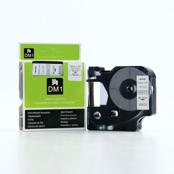Compatible DYMO LabelManager D1 Tape 12mm Black On White 45013