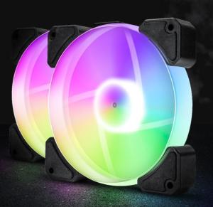 Wholesale led rgb controller: PC Fan RGB LED Air Heatsink New Square Design Cooling Fan Outer Control for Desktop Computer