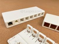 CAT5E RJ45 8P8C UTP 8 Port Surface Mount Box Compatible with Both UTP and STP Keystone Jack 6