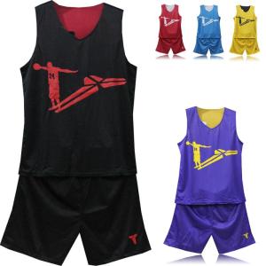 Wholesale basketball uniforms: High Quality Mens Custom Reversible Youth Set Basketball Uniform Jersey Basketball Wear for Sports