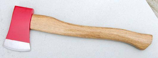 Axe with wooden handle