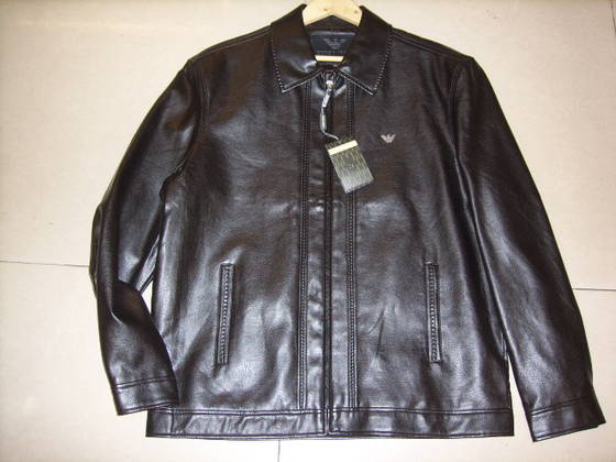 armani collezioni leather jacket mens