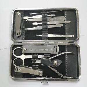 Wholesale foot file: WJCMLT Tattoo Art Manicure Nail Clippers Pedicure Kit with Luxury Leather Case