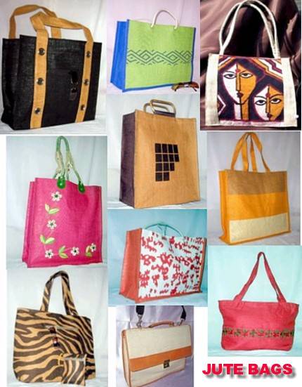 Various Types of Jute(Burlap), Cotton Canvas Bags from Techno-Aid, India