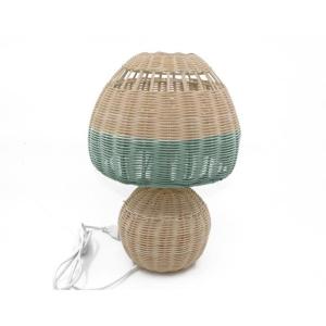 Wholesale ceiling lamp: New Arrival Lampes Mushroom Shaped Green  Rattan Pendant Light  Bedroom Round Ceiling Lamp Shade