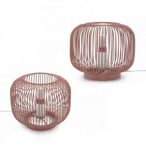 Wholesale gift basket: High Quality Round Lamp Lampes Pink  Lamps Home Decor Handmade Rattan Ring Light Cover Lamps