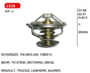 Wholesale liebherr: Thermostat for RENAULT, TRUCKS, LIEBHERR, SAURER.  5010295225, 154.0943.426, 7380513