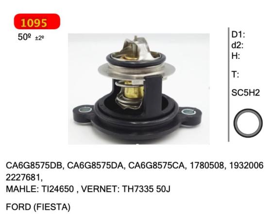 Thermostat for FORD (FIESTA),CA6G8575DB, CA6G8575DA, CA6G8575CA ...