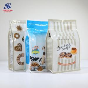 Wholesale graphic printing film: Custom Made Flat Bottom Pouch Bag, Stand Up Ziplock Flat Base Pouch for Food Packaging