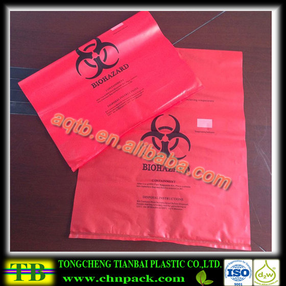 Customized Red Yellow Autoclave Plastic Medical Trash Bags Waste