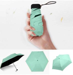 Wholesale 5 folding sun umbrella: Umbrella Sun Rain Women Flat Lightweight Umbrella Parasol Folding Sun Umbrella Mini Umbrella
