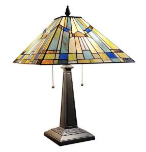 Wholesale office lamps: Capulina Tiffany Table Lamp Bedside Reading Lamp 2-Light 16 Wide Antique Mission Style Handicrafts