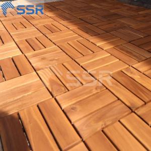 Wholesale flooring patio: Acacia Wood Decking Tile Interlocking with FSC for Patio Garden Outdoor