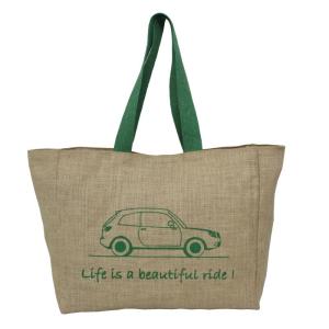 Wholesale gift shop: Non Laminated Jute Tote Bag with Magnet Button Closure