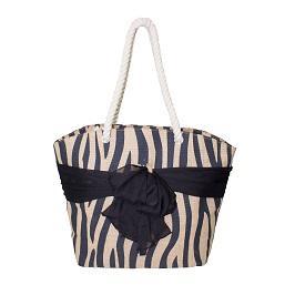 Wholesale end: Twisted Rope Handle 2023 Trending Allover Zebra Print Designer Beach Bag with Sarong for Girls Women