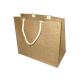 Reusable Large Capacity Grocery Storage Soft Padded Rope Handle Natural PP Laminated Jute Shopping B