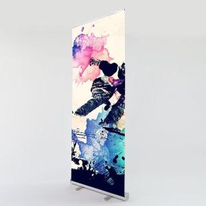 Wholesale banner stand: Portable Plastic Roll Up Banner Stand PVC Advertising Display