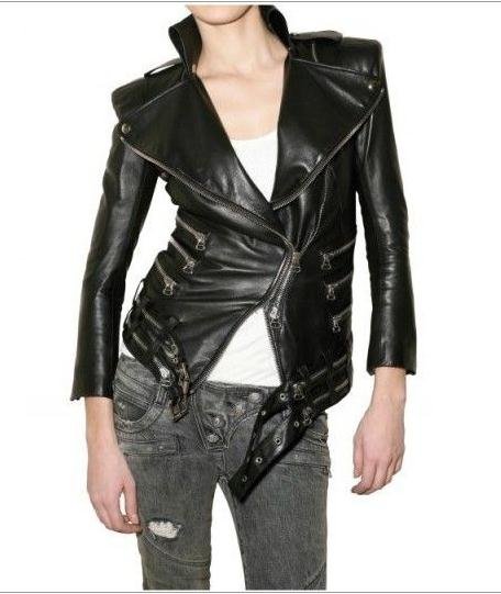 Fashion Ladies Designer Leather Jackets,Designer Tops 2012(id:6316410 ...