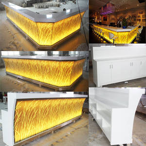 Wholesale surface light: Corian Acrylic Solid Surface LED Light Illumunated Bar Counter Design for Sale