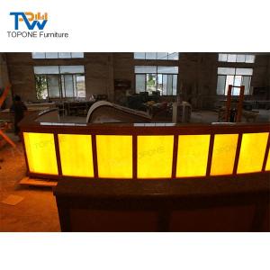 Wholesale led counter: Corian LED Lighted Hotel Drink Wine Night Club Bar Counter Design