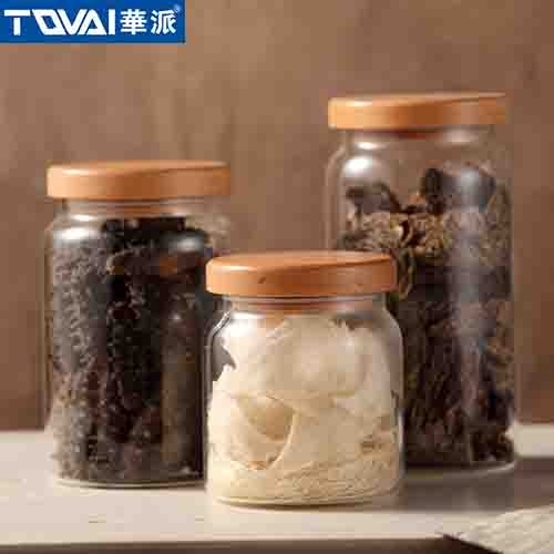 Tqvai Customized Borosilicate Glass Kitchen Food Storage Jar With