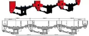 Wholesale Truck Suspension: 2 Axle Truck 9CM Semi Trailer Suspension Tridem Centre 230 1300mm