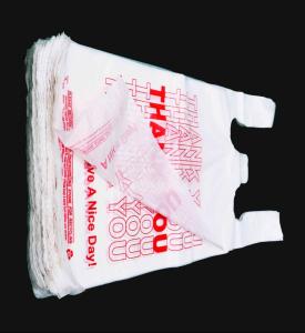 Wholesale biodegradable storage bags: Thank You T-Shirt Plastic Bags