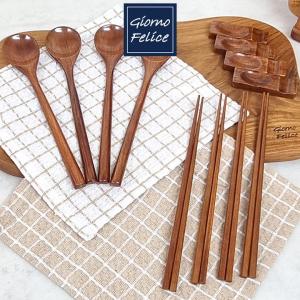 Wholesale wooden spoons: Premium Lacquered Wooden Spoon and Chopstick Set for 4